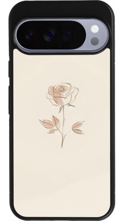 Coque Google Pixel 10 Pro XL - Silicone rigide noir Sable Rose Minimaliste