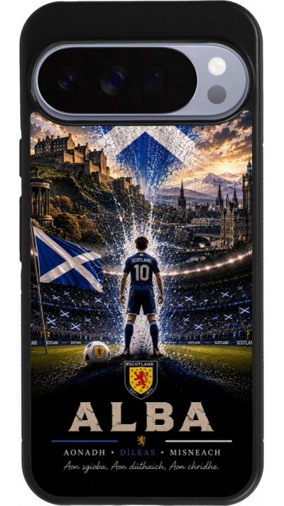 Coque Google Pixel 10 Pro XL - Silicone rigide noir Football Écosse splash 2026