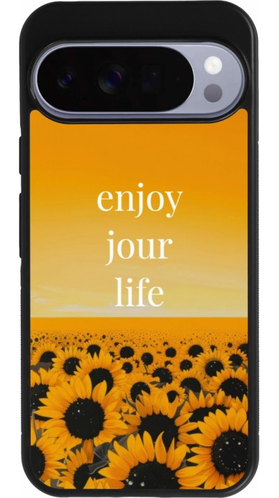 Coque Google Pixel 10 Pro XL - Silicone rigide noir Summer 2025 Enjoy your life