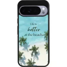 Coque Google Pixel 10 Pro XL - Silicone rigide noir Summer 2025 Life is better at the beach