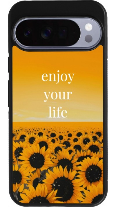 Coque Google Pixel 10 Pro XL - Silicone rigide noir Summer 2026 Enjoy your life