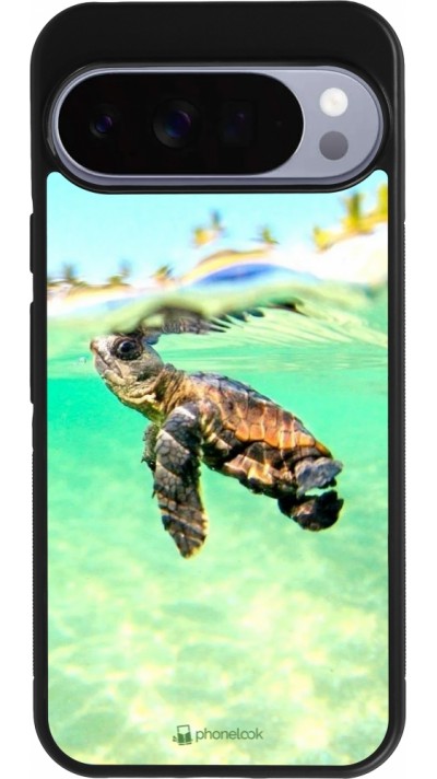 Coque Google Pixel 10 Pro XL - Silicone rigide noir Turtle Underwater