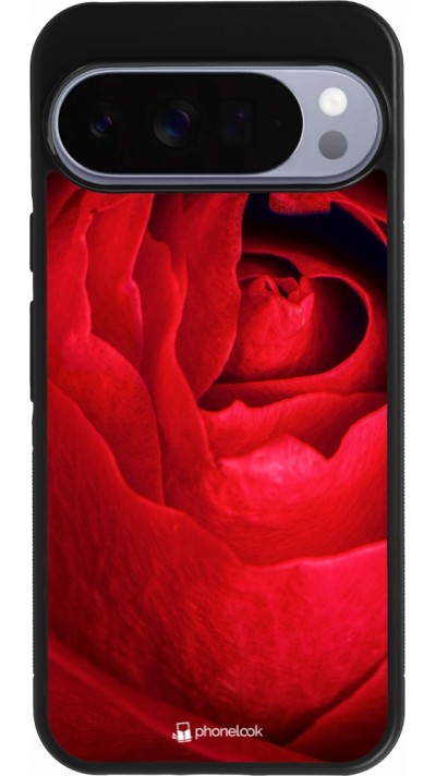 Coque Google Pixel 10 Pro XL - Silicone rigide noir Valentine 2022 Rose