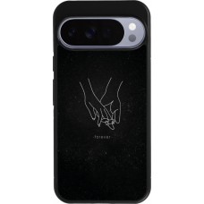 Coque Google Pixel 10 Pro XL - Silicone rigide noir Valentine 2023 hands forever