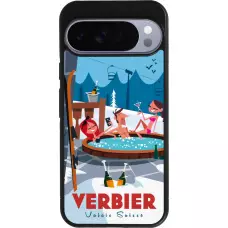 Coque Google Pixel 10 Pro XL - Silicone rigide noir Verbier Mountain Jacuzzi