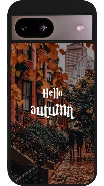 Coque Google Pixel 8a - Silicone rigide noir Autumn 25 Hello autumn