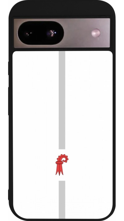 Coque Google Pixel 8a - Silicone rigide noir Canton BL blanc