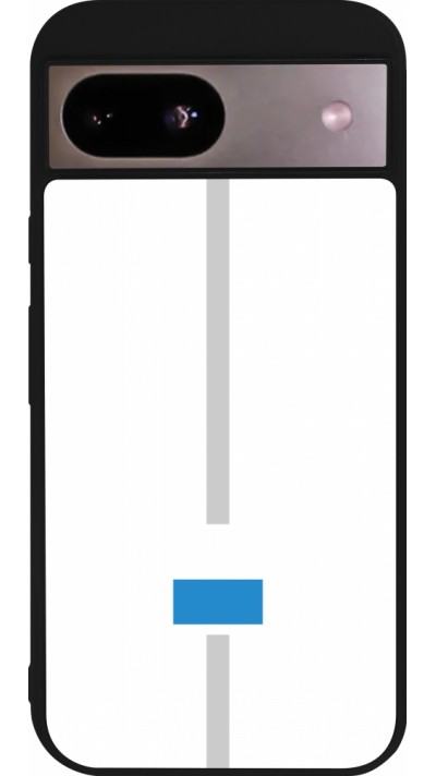 Coque Google Pixel 8a - Silicone rigide noir Canton LU blanc