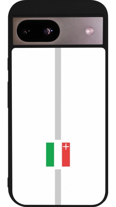 Coque Google Pixel 8a - Silicone rigide noir Canton NE blanc