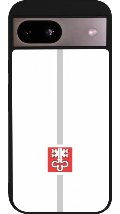 Coque Google Pixel 8a - Silicone rigide noir Canton NW blanc
