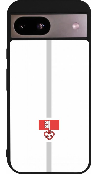 Coque Google Pixel 8a - Silicone rigide noir Canton OW blanc