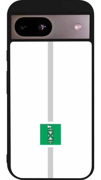 Coque Google Pixel 8a - Silicone rigide noir Canton SG blanc