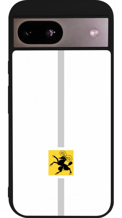 Coque Google Pixel 8a - Silicone rigide noir Canton SH blanc