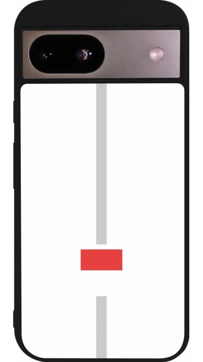 Coque Google Pixel 8a - Silicone rigide noir Canton SO blanc