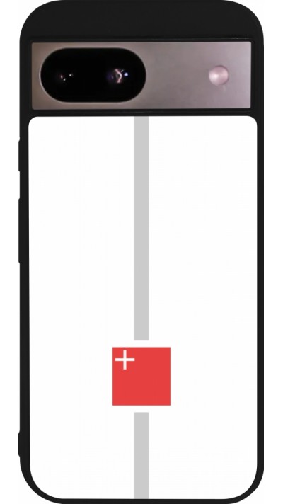 Coque Google Pixel 8a - Silicone rigide noir Canton SZ blanc