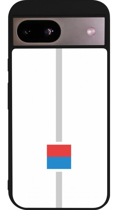 Coque Google Pixel 8a - Silicone rigide noir Canton TI blanc