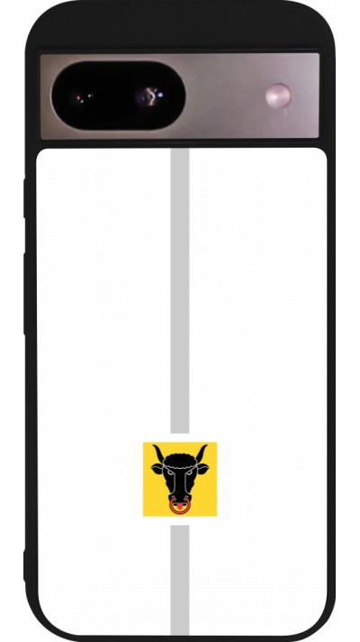 Coque Google Pixel 8a - Silicone rigide noir Canton UR blanc