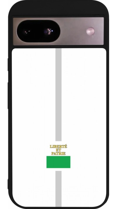 Coque Google Pixel 8a - Silicone rigide noir Canton VD blanc