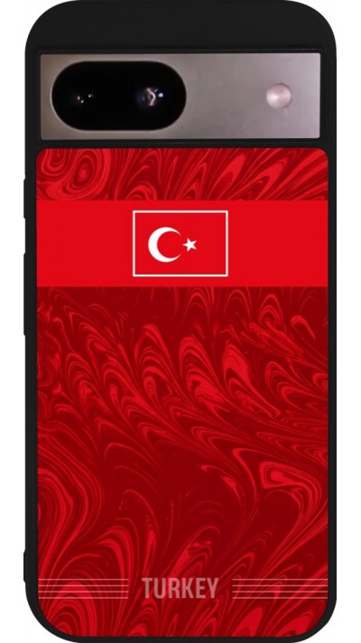 Google Pixel 8a Case Hülle - Silikon schwarz Türkei 2026 personalisierbares Fussballtrikot