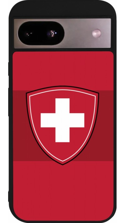Coque Google Pixel 8a - Silicone rigide noir Hockey World Championship Ecusson Suisse