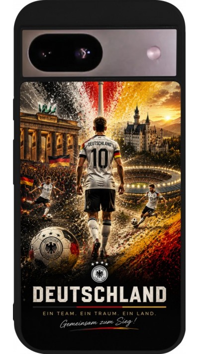 Google Pixel 8a Case Hülle - Silikon schwarz Fussball Deutschland splash 2026