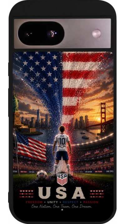 Google Pixel 8a Case Hülle - Silikon schwarz Fussball Vereinigten Staaten splash 2026