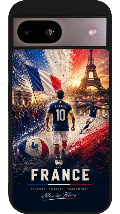 Google Pixel 8a Case Hülle - Silikon schwarz Fussball Frankreich splash 2026