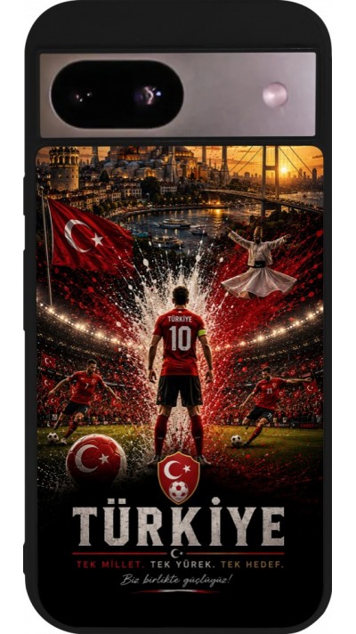Google Pixel 8a Case Hülle - Silikon schwarz Fussball Türkei splash 2026