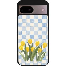 Google Pixel 8a Case Hülle - Silikon schwarz Blue vichy tulips Spring 2026