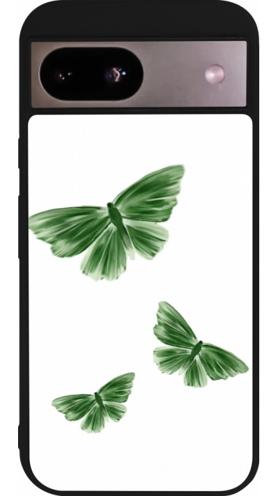 Google Pixel 8a Case Hülle - Silikon schwarz Butterflies Spring 2026