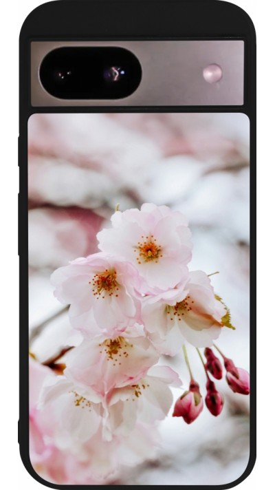 Google Pixel 8a Case Hülle - Silikon schwarz Cherry tree Spring 2026