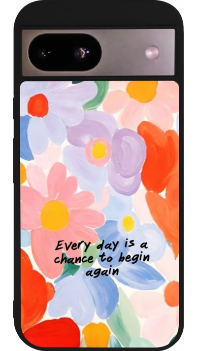 Google Pixel 8a Case Hülle - Silikon schwarz Every day is a chance Spring 2026
