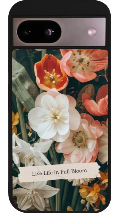 Google Pixel 8a Case Hülle - Silikon schwarz Full Bloom Spring 2026