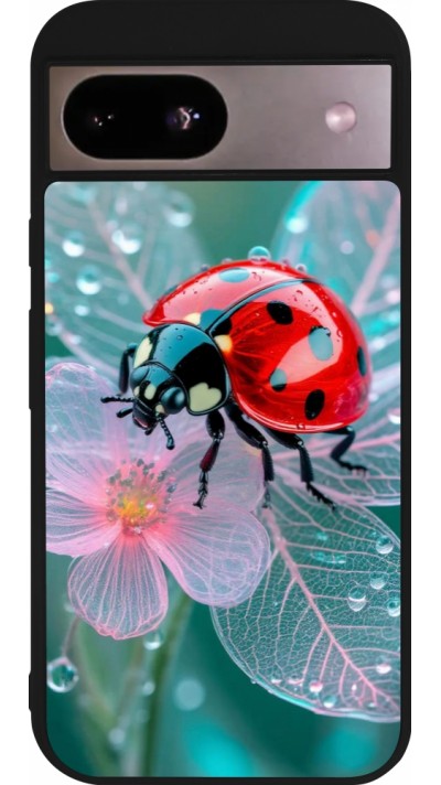 Google Pixel 8a Case Hülle - Silikon schwarz Ladybird in bloom Spring 2026