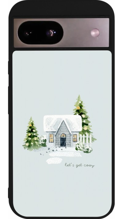 Google Pixel 8a Case Hülle - Silikon schwarz Winter 25 Cosy House