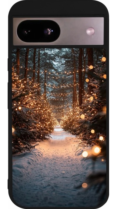 Google Pixel 8a Case Hülle - Silikon schwarz Winter 25 Winter snowy road