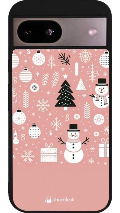 Google Pixel 8a Case Hülle - Silikon schwarz Weihnachten 2024 Rose Schneemann Weihnachten Google Pixel 8a Case Hülle - Silikon schwarz Weihnachten 2024 Rose Schneemann Weihnachten