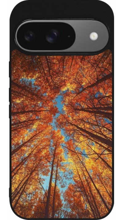 Coque Google Pixel 9 / Pixel 9 Pro - Silicone rigide noir Autumn 25 Trees