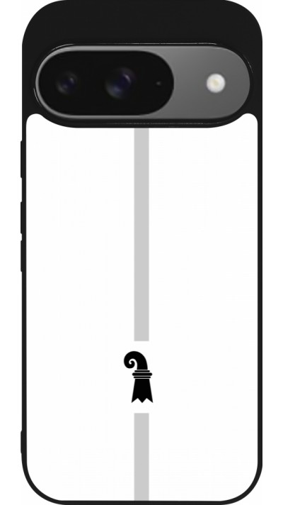 Coque Google Pixel 9 / Pixel 9 Pro - Silicone rigide noir Canton BS blanc
