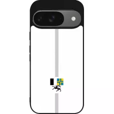 Coque Google Pixel 9 / Pixel 9 Pro - Silicone rigide noir Canton GR blanc
