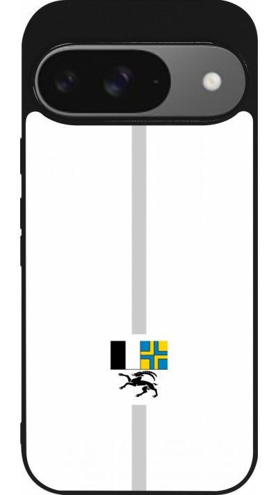 Coque Google Pixel 9 / Pixel 9 Pro - Silicone rigide noir Canton GR blanc