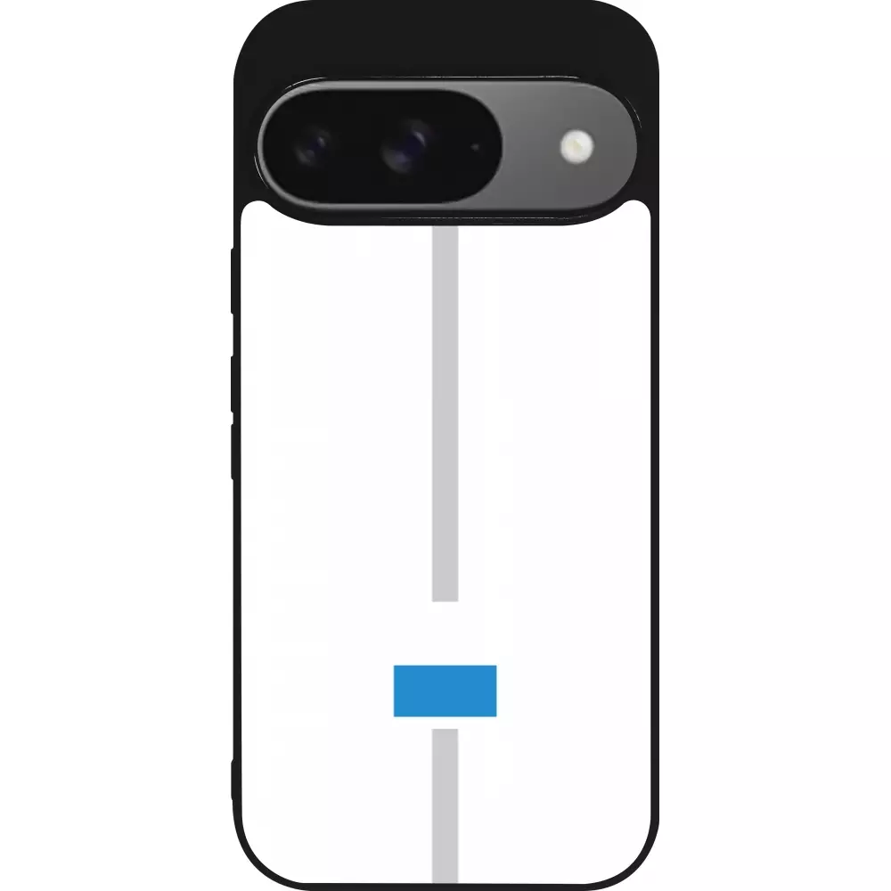 Coque Google Pixel 9 / Pixel 9 Pro - Silicone rigide noir Canton LU blanc
