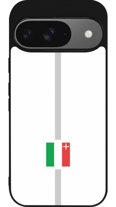 Coque Google Pixel 9 / Pixel 9 Pro - Silicone rigide noir Canton NE blanc