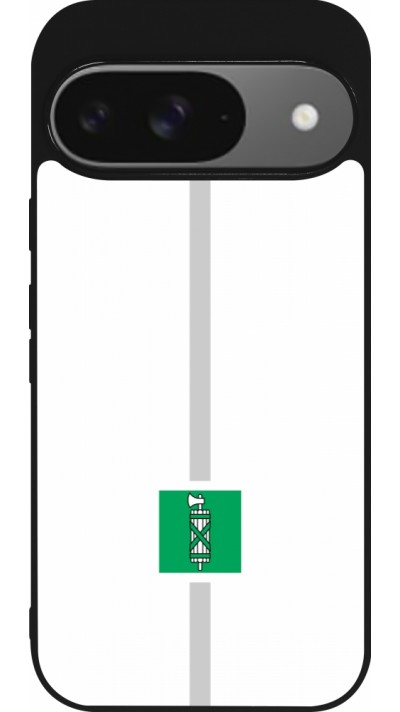 Coque Google Pixel 9 / Pixel 9 Pro - Silicone rigide noir Canton SG blanc