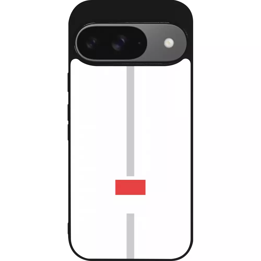 Coque Google Pixel 9 / Pixel 9 Pro - Silicone rigide noir Canton SO blanc