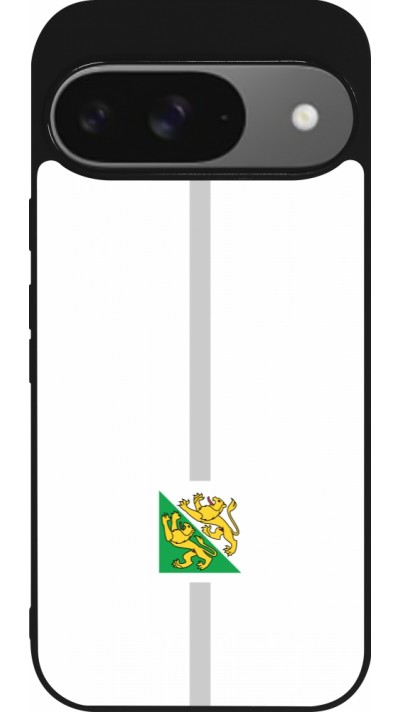Coque Google Pixel 9 / Pixel 9 Pro - Silicone rigide noir Canton TG blanc