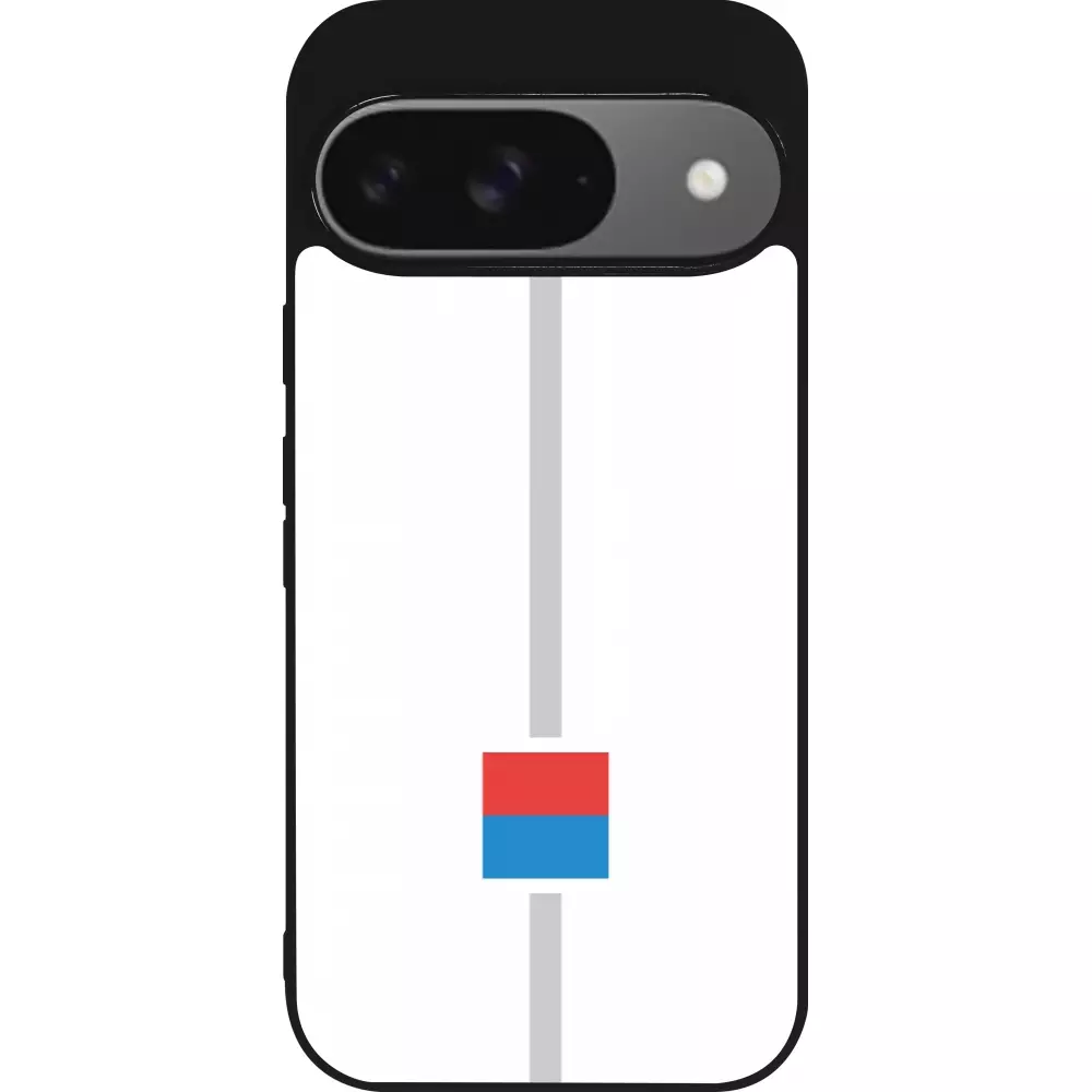 Coque Google Pixel 9 / Pixel 9 Pro - Silicone rigide noir Canton TI blanc