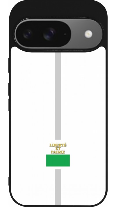 Coque Google Pixel 9 / Pixel 9 Pro - Silicone rigide noir Canton VD blanc