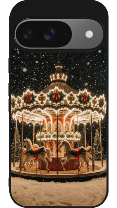 Google Pixel 9 / Pixel 9 Pro Case Hülle - Silikon schwarz Christmas 25 Carousel