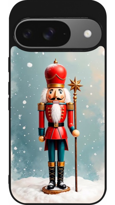 Google Pixel 9 / Pixel 9 Pro Case Hülle - Silikon schwarz Christmas 25 Nutcracker Snow